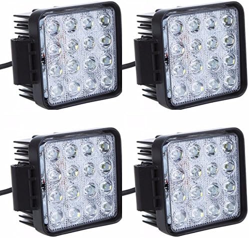 Unionlux 4pcs 4 Inch 48W LED Work Light for Boat Car Tractor Truck 4x4 SUV ATV Flood 12/24V