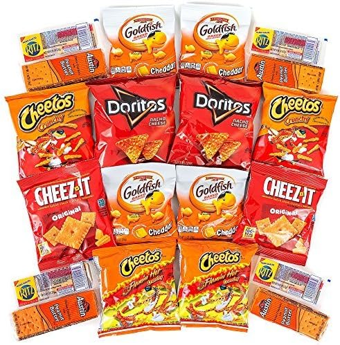 Hangry Kit Cheesy Snack Sampler - Care Package - Gift Pack - Variety of 20 Cheesy Chips and Crackers Included - 100% by Hangry Kits