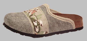 Cover image : Birkis Clogs ''Provence'' aus Birko-Filz in grey storytelling ribbon mit schmalem Fussbett
