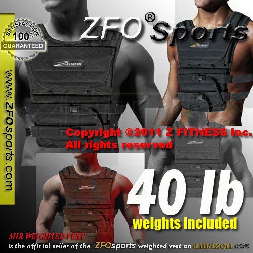 (Weekly Sale - 50% Off !) NEW! ZFO-40LBS Adjustable Weighted Vest (WEIGHTS INCLUDED.One size fits all.)