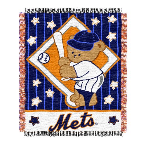 MLB New York Mets 36-Inch-by-46-Inch Woven Jacquard Baby Throw