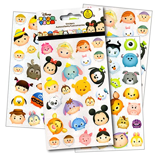 Disney tsum tsum stickers - 4 sheets of stickers featuring mickey…