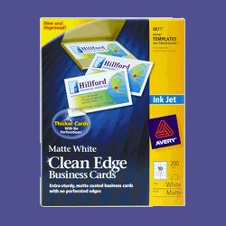 Avery 8871 Clean edge ink jet business cards, 2 x 3-1/2, white, 200/pk