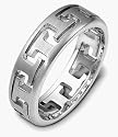 Designer 14 Karat White Gold Unique Puzzle Style Wedding Band Ring
