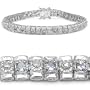 1.90 Carat Genuine Tanzanite and Diamond Silver Bracelet