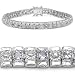 1.90 Carat Genuine Tanzanite and Diamond Silver Bracelet