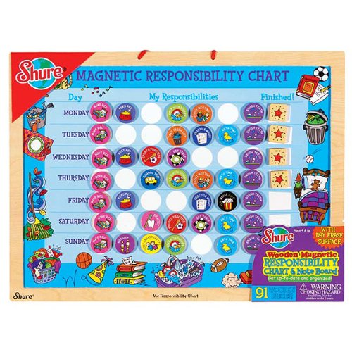Childrens Toyshop  Toys : Shure - Wooden Magnetic Responsibility Chart
