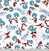 The Cat In The Hat Thing One And Thing Two Seuss White Fabric Two Yards (1.8m)
