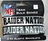Oakland Raiders Big Logo NFL extra wide Bulky Bandz Bracelet 2 pack *NEW*