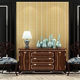 (ハンメロ)Hanmero壁紙 ストライプ柄 砂岩とパール加工 はがせる 不織紙 のりなし リビング部屋diyリフォーム用 53cm×10m ゴールド QZ0560