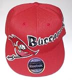NFL Men's Tampa Bay Buccaneers End Zone Flat Visor Flex Hat - Tw78Z (Red, Large/X-Large)
