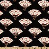 61p3%2B eqxAL. SL160  44 Wide Michael Miller Asian Kimono Fans Black Fabric By The Yard