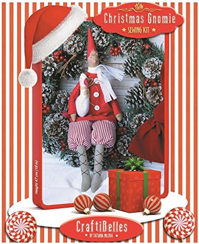 DIY Sewing Kit "Christmas Gnome", Fabric Doll (Sewing Patterns, Fabrics, Instructions, Accessories)