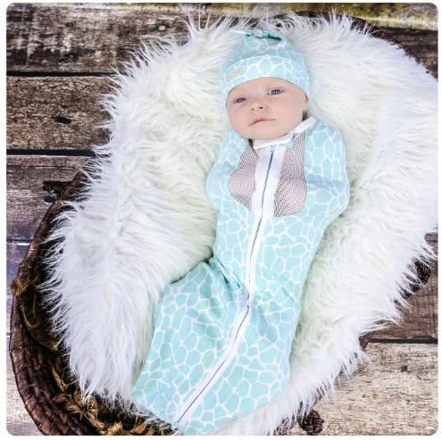 The Woombie Air Swaddle (Blue Giraffe, Newborn) by The Woombie