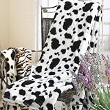 Blancho Bedding - [Animal Cow] Micro Mink Throw Blanket with 14.5 OZ filling (50 by 70 inches)