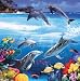 Dolphins Beach or Bath Sheet, Blanket, 100% Cotton, Fiber Reactive. 60in x 70in (101319)