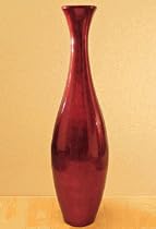 36" Egret Lacquer Floor Vase - Ruby