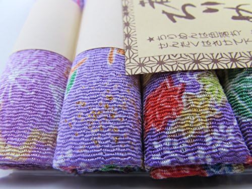Purple Series 7 Assort Pre-Cut (8.7 "× 6.5") Rayon Crepe Print Chirimen kimono Fabric Quilt Patchwork