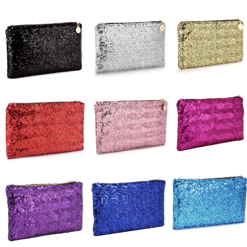Ladies Dazzling Glitter Sparkling Sequins Evening Party Clutch Bag Handbag Purse