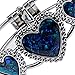 Embolden Jewelry Best Gift for a Girlfriend - Silver and Blue Green Abalone Paua Shell Heart Crystal Bangle Cuff Bracelet