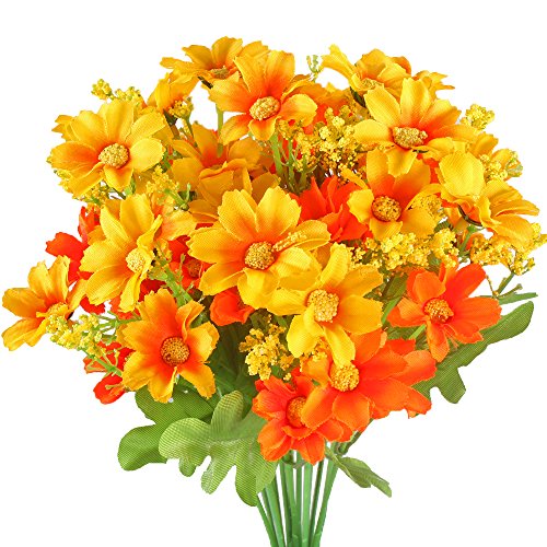 Gtidea 2pcs artificial mini daisy flowers bouquets 28 h…