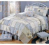 Cottage Rose Blue Rags Quilts and Sham