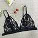 JUNKE Women Translucent Sheer Lace Strap Camisole Bra Bustier Underwear (S)
