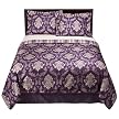- Purple Damask Comforter Set - King