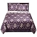 - Purple Damask Comforter Set - Full