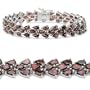 20.80 Carat Genuine Garnet Pears Silver Bracelet