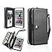 iPhone 6S Wallet Case, Egrace Magnetic Detachable Removable Wallet Zipper PU Leather Case with Strap and Credit Card Slot for iPhone 6/6S