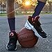 ChalkTalkSPORTS Athletic Half Cushioned Crew Socks | Basketball Player Design | Blue/Neon Yellow