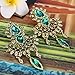 EleQueen Women's Austrian Crystal Art Deco Chandelier Bridal Teardrop Earrings Antiqued-gold-tone Emerald Color
