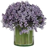 Silk Agapanthus w / Cylinder Vase - B001DQF6RM