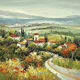 Road to Corfu Original Handpainted by L. Tiva- 32x32x1.5