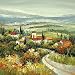 Road to Corfu Original Handpainted by L. Tiva - 32x32x1.5