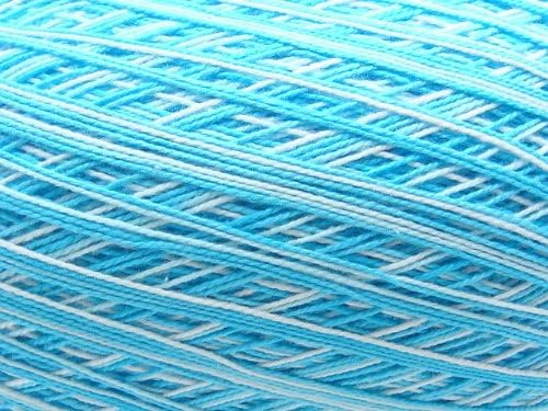 Variegated Aqua Size 10 Crochet Cotton Thread Yarn Knitting. 100% Mercerized