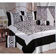 King Size Micro Fiber (not cheap satin copy) Black / White Zebra Patchwork Comforter Set