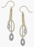10 Karat Two-Tone Gold Three Loop Earrings