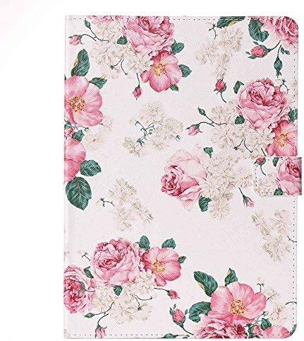 iPad Pro 9.7 case, Jamsay [Flip Stand][Magnetic Closure]Slim Fit Premium PU Leather Folio Case with Card Slots/Multiple Viewing Angles Free Stylus Pen for iPad Pro 9.7 inch (2016)-Peony