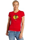 NHL Women's Chicago Blackhawks Logo Premier Too Cap Sleeve Tissue Tee (Red, Medium)
