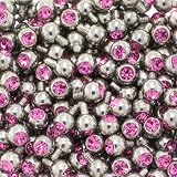 Pink 3mm - 14G Internally Threaded Gem Replacement Ball Body Jewelry