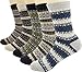 Mens Boy's Assorted Color Socks Winter Fall Warm Thick Cotton Crew Socks 5-Pack, Multi Color