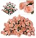 SIX pieces of 18" Long Stem Artificial Rose Bud Bushes Peach