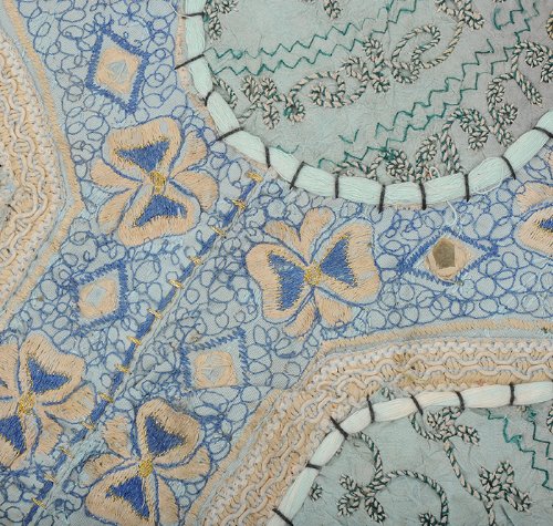 Imagen 3 de Cojín de algodón Cubre con tamaño de Patch Work & Embroidery 16 x 16 pulgadas Juego de 2 piezas