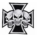 Aufn�her B�gelbild Aufb�gler Iron on Patches Applikation Totenkopf Skull Tattoo Biker Kreuz Chopper eisernes