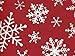 Red White Snowflake Flurry Holiday Wrap Wrapping Paper - 16 Foot Roll