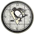 Pittsburgh Penguins Art Glass Clock