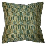 Farm (Green/Gold) 18 x 18 Feather & Down Decorative Throw Pillows