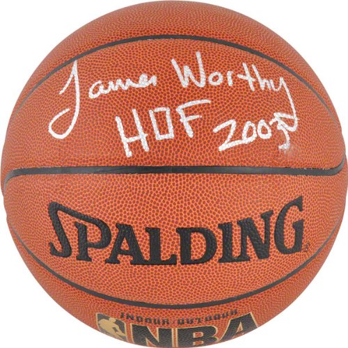 Mounted Memories Los Angeles Lakers James Worthy Autographed Basketball